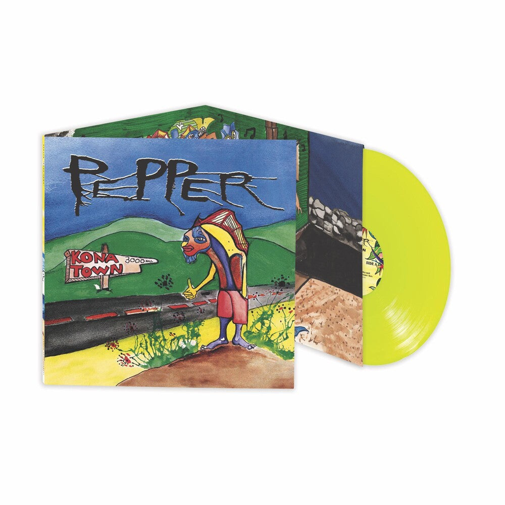 the album cover for Pepper - Kona Town [Indie Exclusive Limited Edition Opaque Neon Yellow LP]