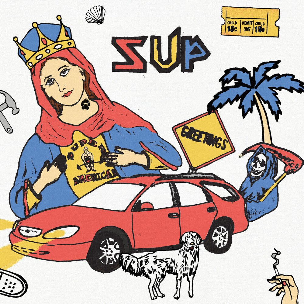 the album cover for Super American - Sup - Half Red / Half Blue (Blue) [Colored Vinyl] (Red)