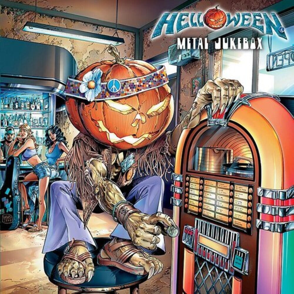 the album cover for Helloween - Metal Jukebox [Limited Edition Orange & Red Splatter LP]