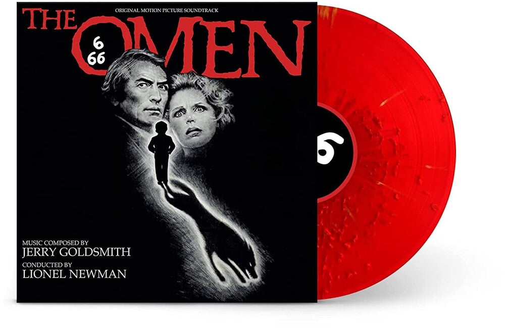 the album cover for Jerry Goldsmith - The Omen - Original Motion Picture Soundtrack [Red Splatter LP]