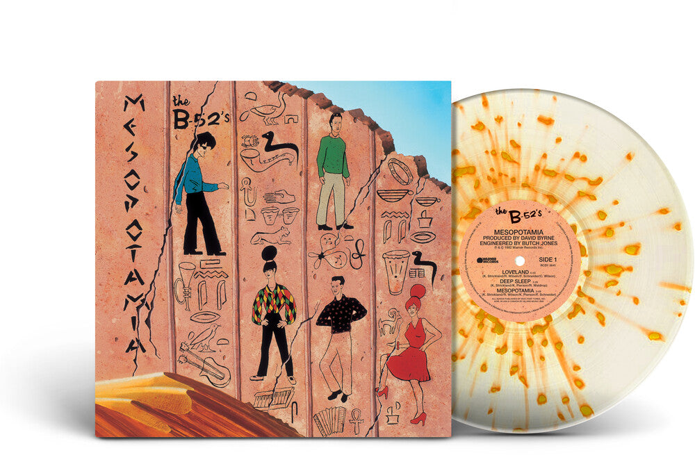 the album cover for The B-52's - Mesopotamia [Rocktober Limited Edition Ultra Clear w/ Orange Splatter LP]