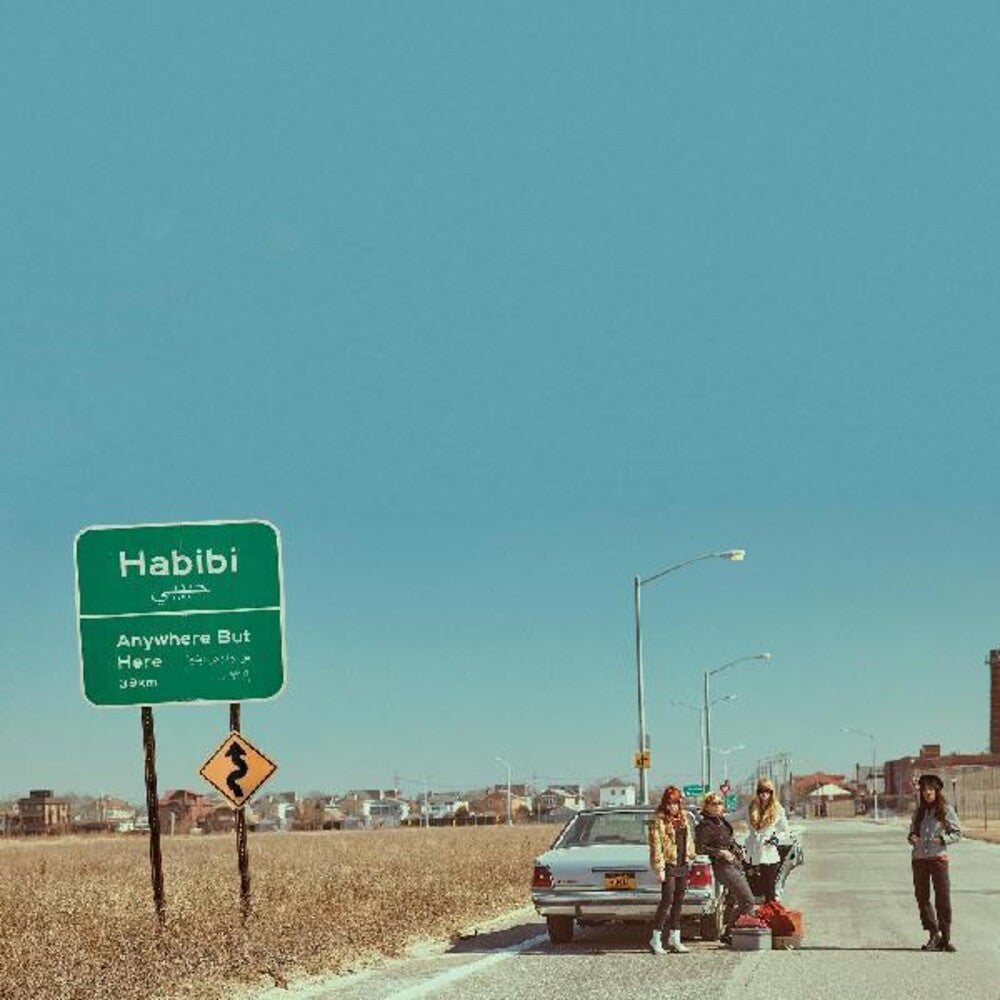the album cover for Habibi - Anywhere But Here [Deluxe Coke Bottle Clear LP + 7in Single]