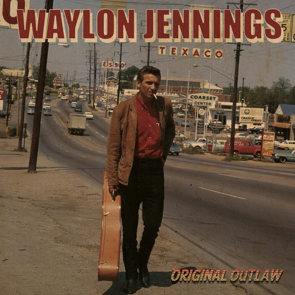 the album cover for Waylon Jennings  / Holly,Buddy - Original Outlaw - Red/Gold Splatter [Colored Vinyl] (Gol)