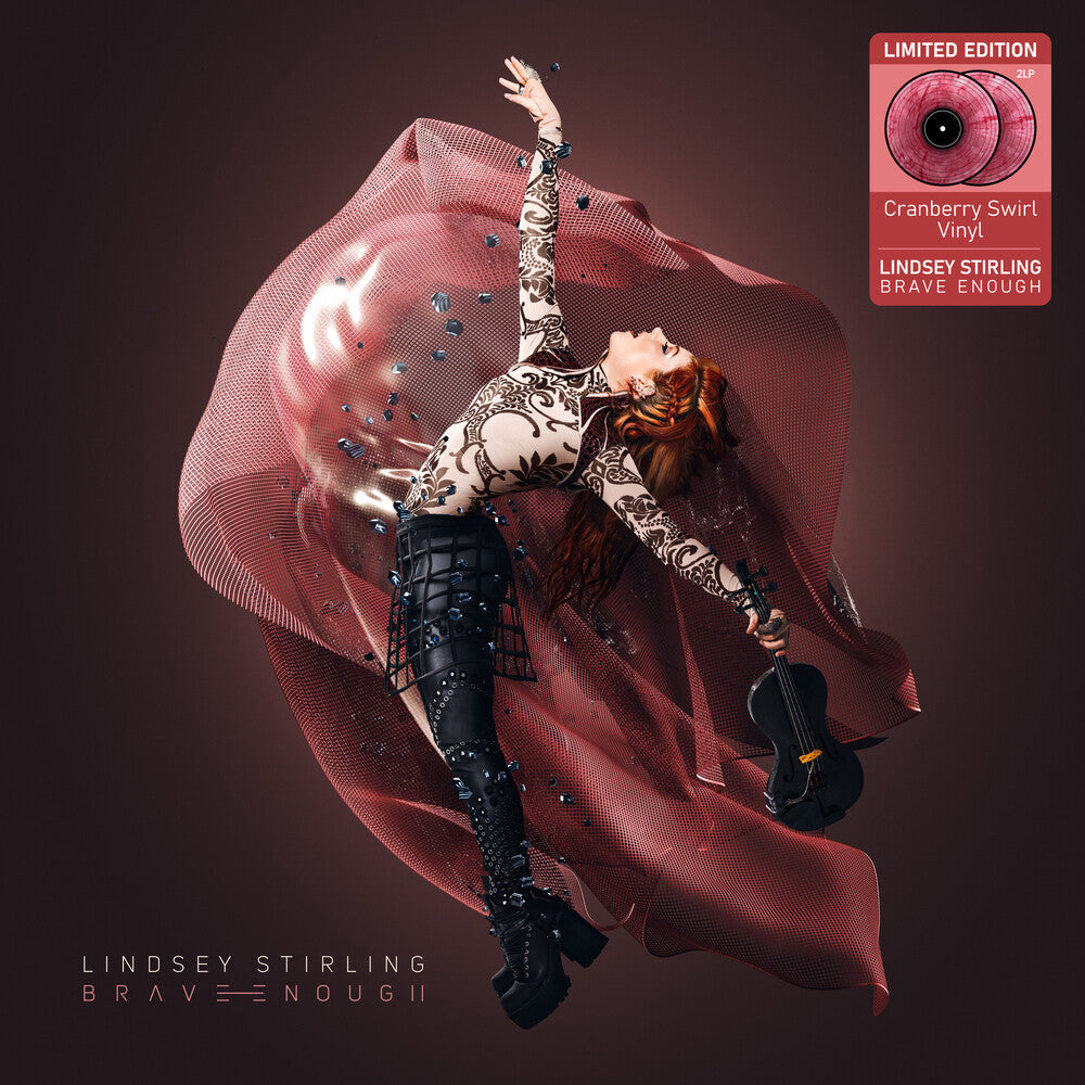 the album cover for Lindsey Stirling - Brave Enough [Limited Edition Cranberry Swirl 2LP]