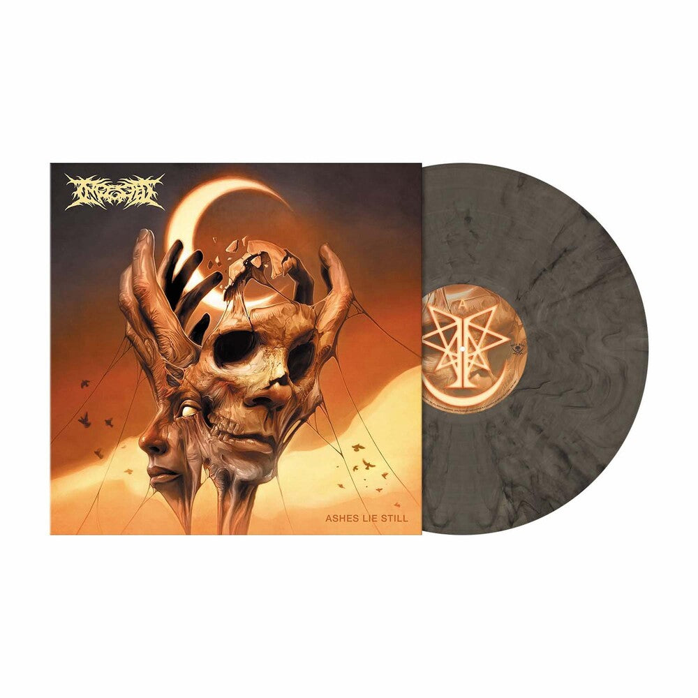 the album cover for Ingested - Ashes Lie Still [Clear w/Black Smoke LP]