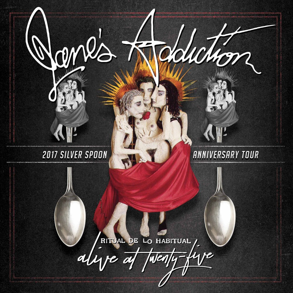 the album cover for Jane's Addiction - Alive At Twenty-Five - Ritual De Lo Habitual Live [Limited Edition Purple and Green Splatter 2LP]