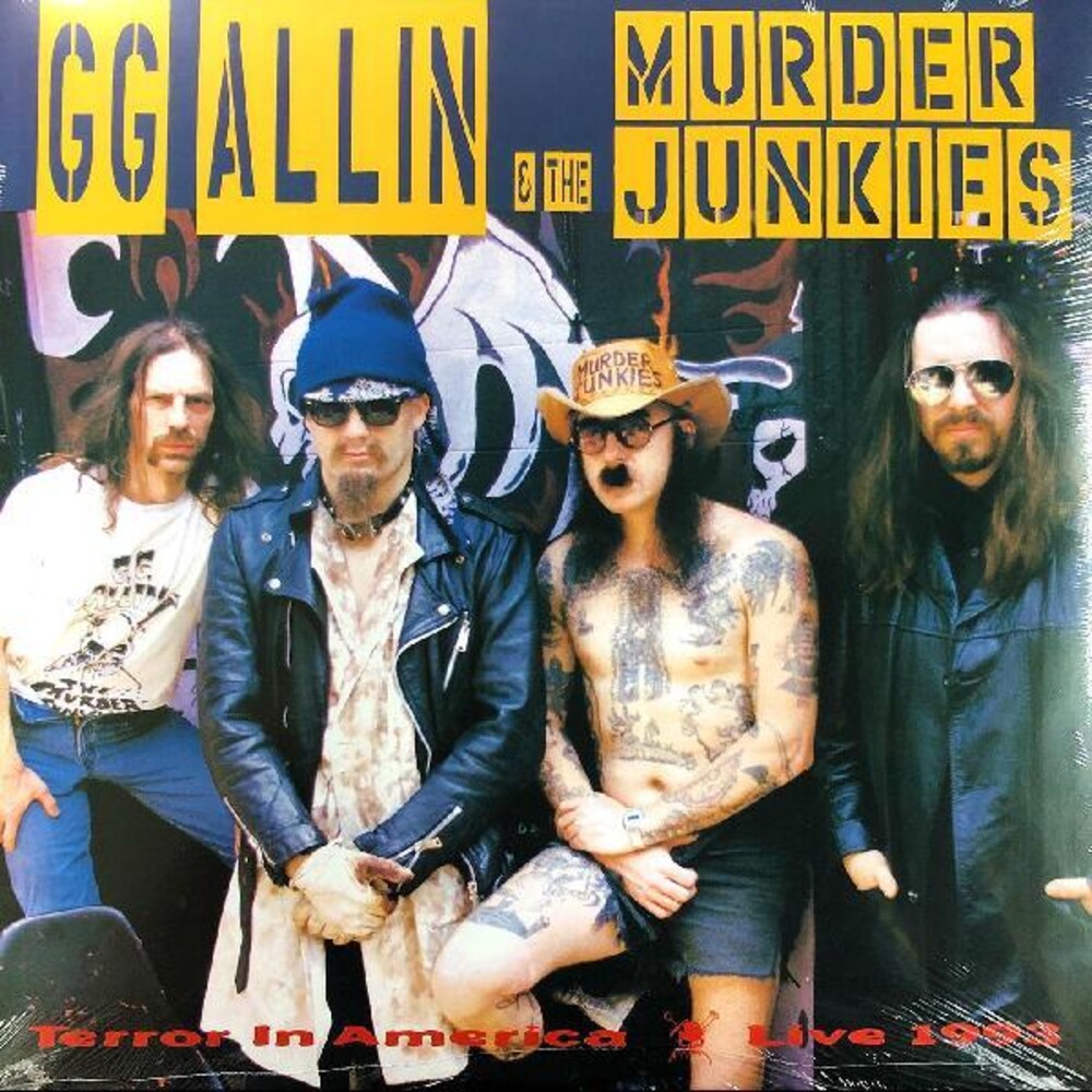 the album cover for Gg Allin  & Murder Junkies - Terror In America [Clear Vinyl] (Grn) [Limited Edition]
