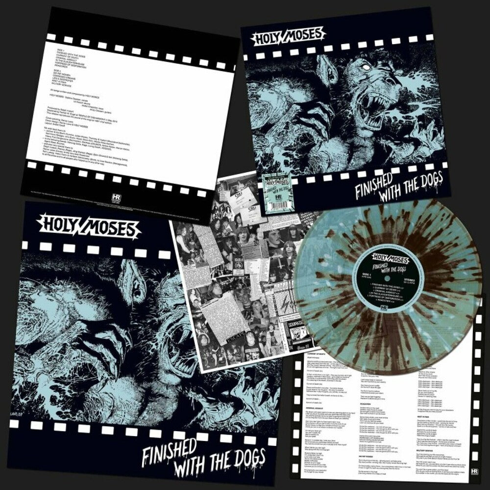 the album cover for Holy Moses - Finished With The Dogs - Splatter [Colored Vinyl]