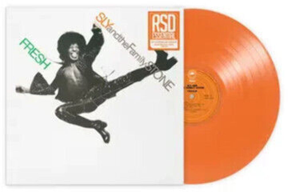 the album cover for Sly & The Family Stone - Fresh [RSD Essential Neon Orange LP]