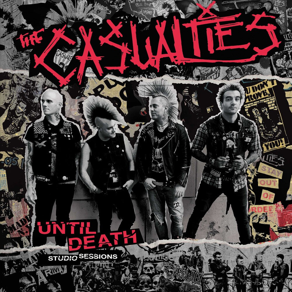 the album cover for The Casualties - Until Death: Studio Sessions - Red/Black Splatter