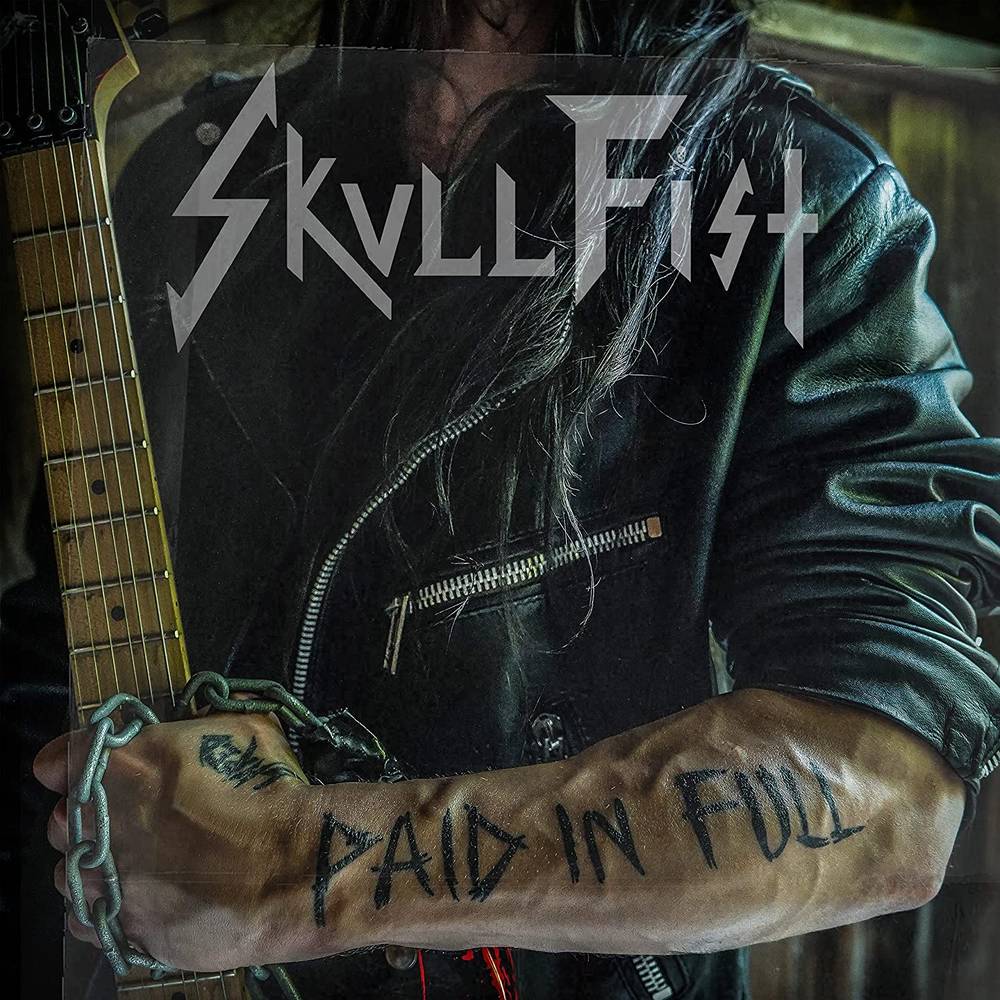 the album cover for Skull Fist - Paid In Full [White/Black Marbled LP]
