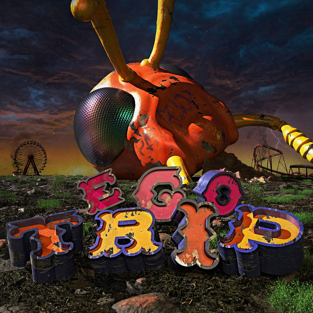 the album cover for Papa Roach - Ego Trip [Indie Exclusive Limited Edition Transparent Purple Ripple LP]