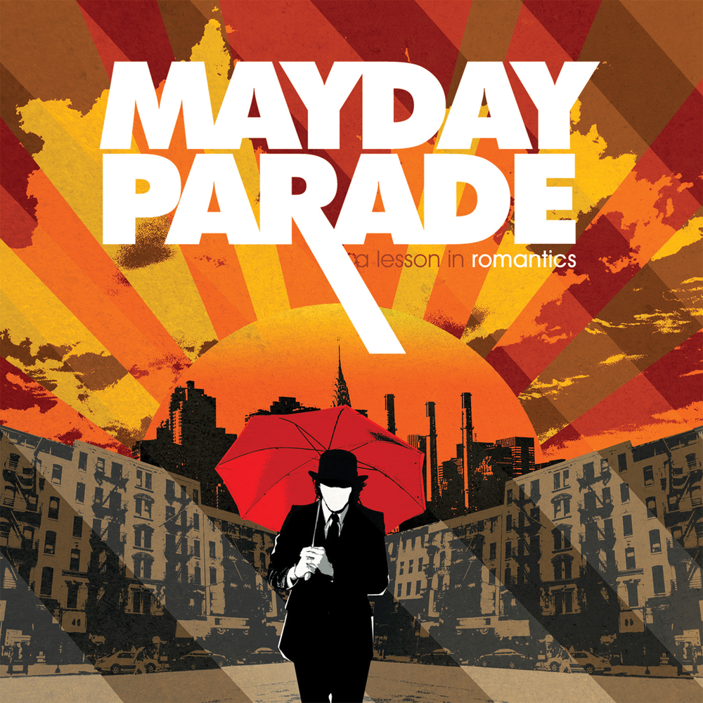 the album cover for Mayday Parade - A Lesson In Romantics [Coke Bottle Clear Vinyl]
