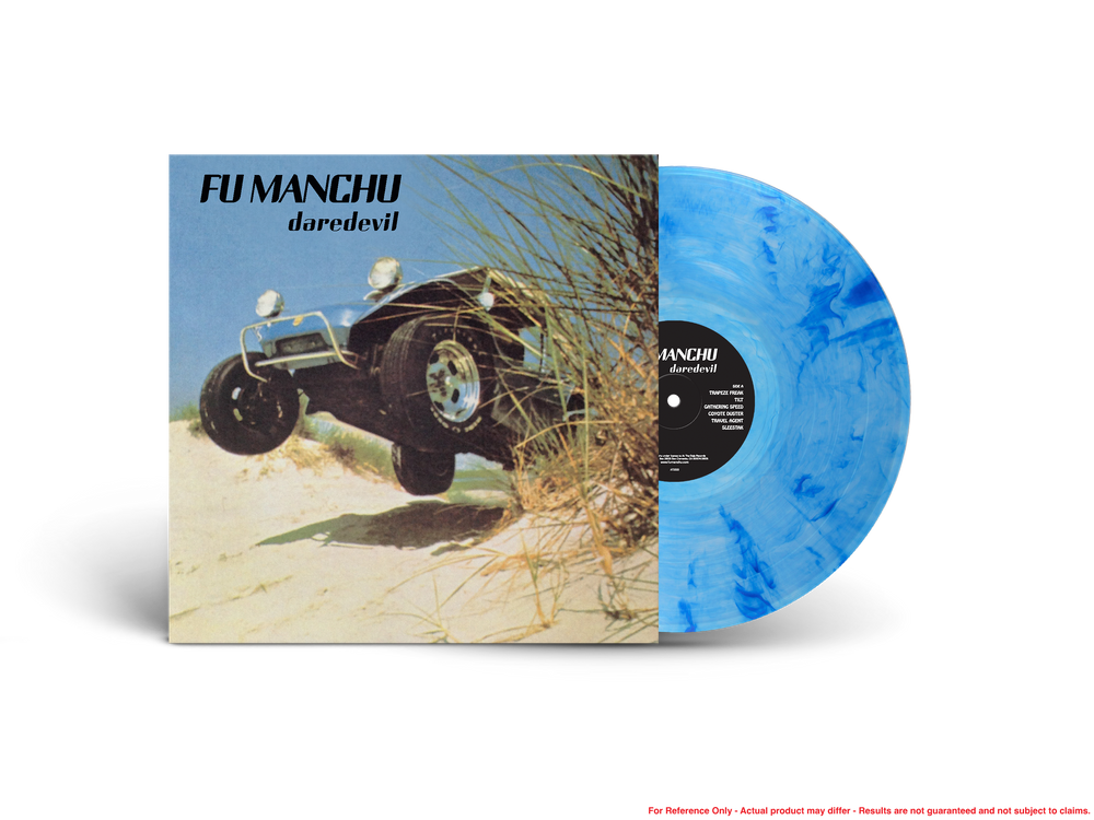 the album cover for Fu Manchu - Daredevil [Indie Exclusive Sky/Dune Buggy Blue Swirl]