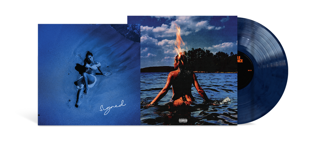 the album cover for Jessie Reyez - A LITTLE VENGEANCE [Deep Blue Water with Signed Insert]