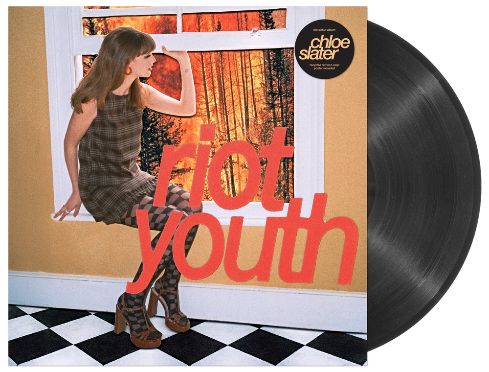 the album cover for Chloe Slater - Riot Youth [Recycled Eco Black with Maxi Poster]