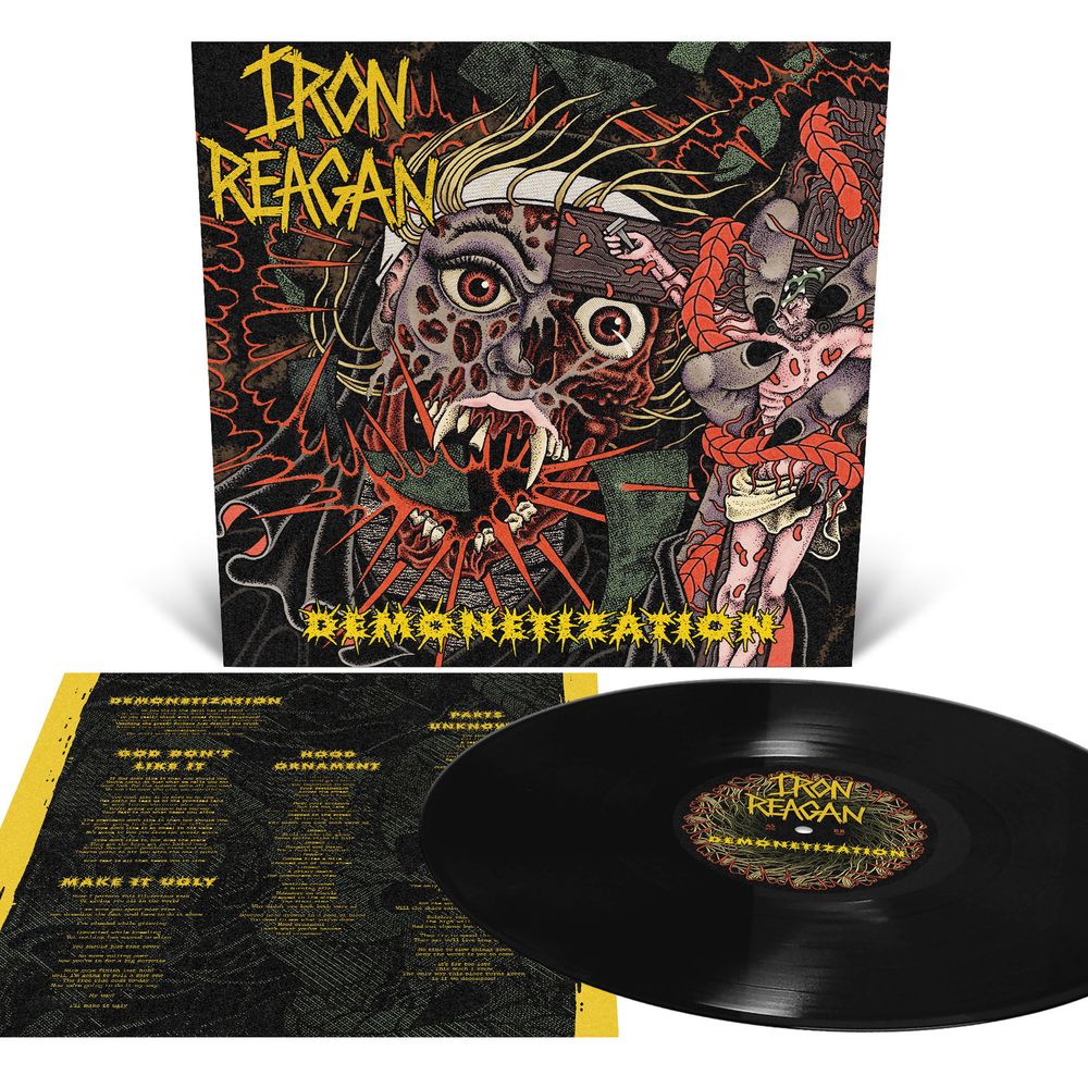the album cover for Iron Reagan - Demonetization [Black]