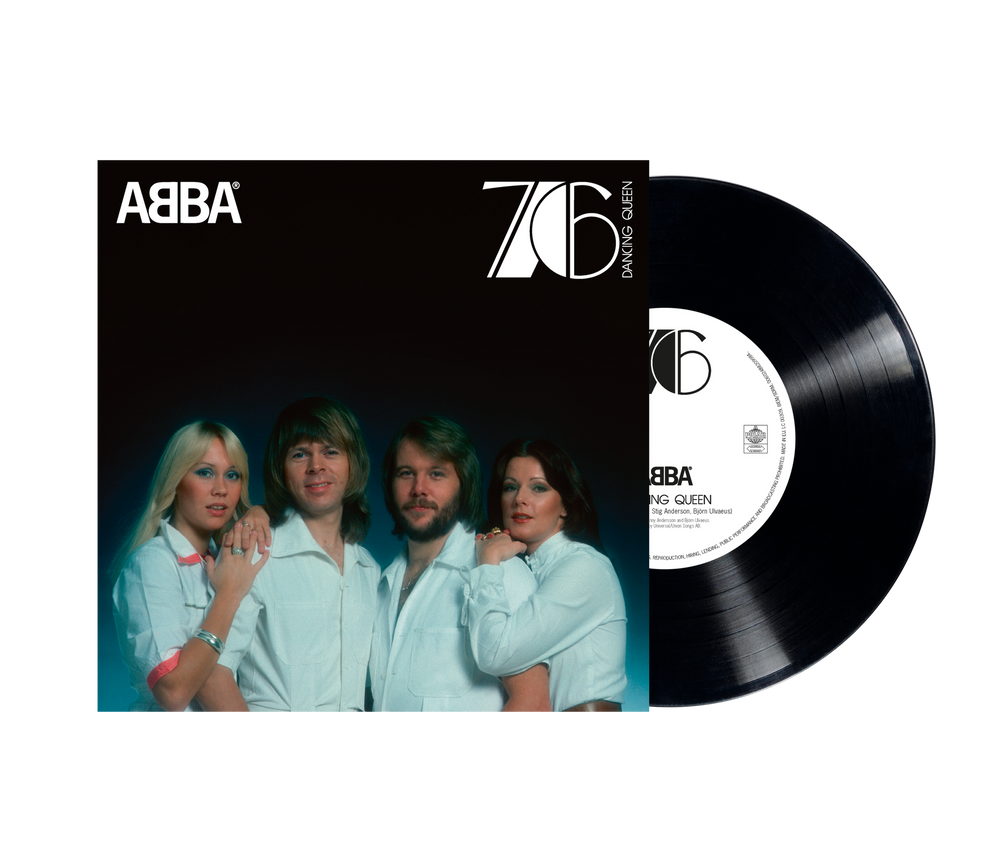 the album cover for ABBA - Dancing Queen (50th Anniversary) [Black]