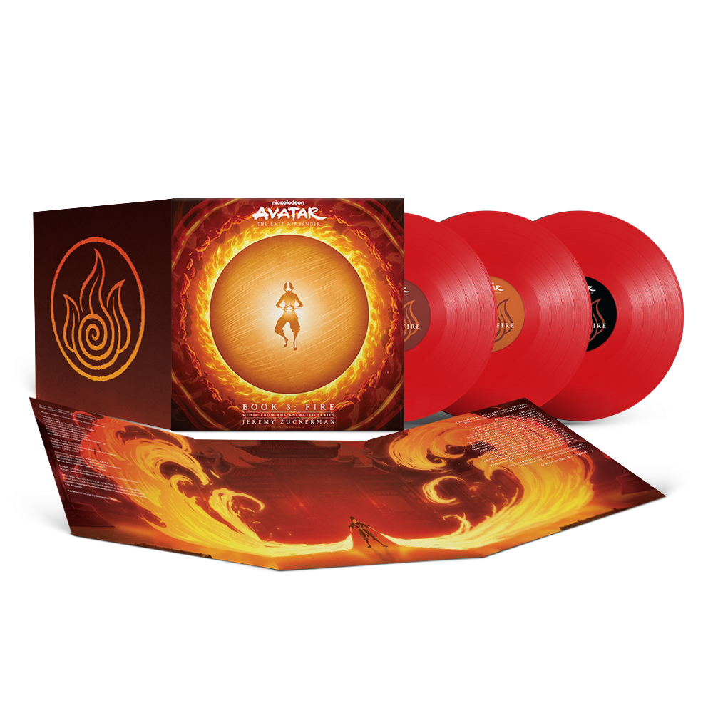 the album cover for Jeremy Zuckerman - Avatar: The Last Airbender - Book 3: Fire (Music from the Animated Series) [Red]