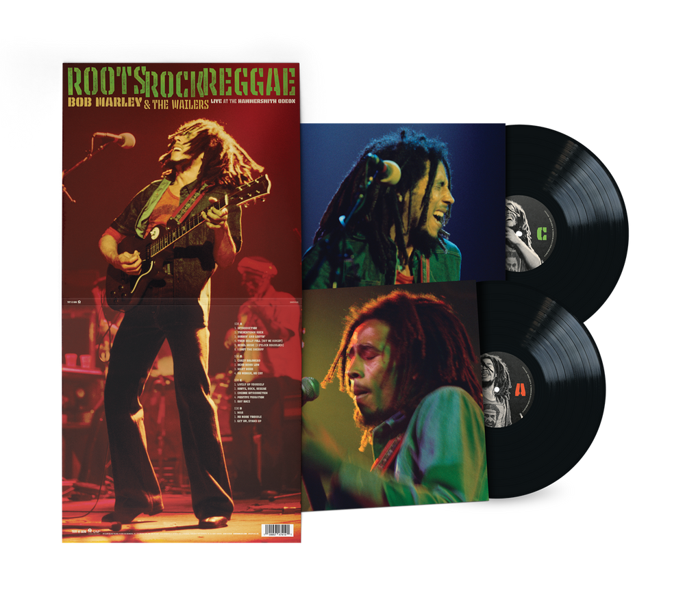 the album cover for Marley, Bob & the Wailers - Roots Rock Reggae: Live At The Hammersmith Odeon