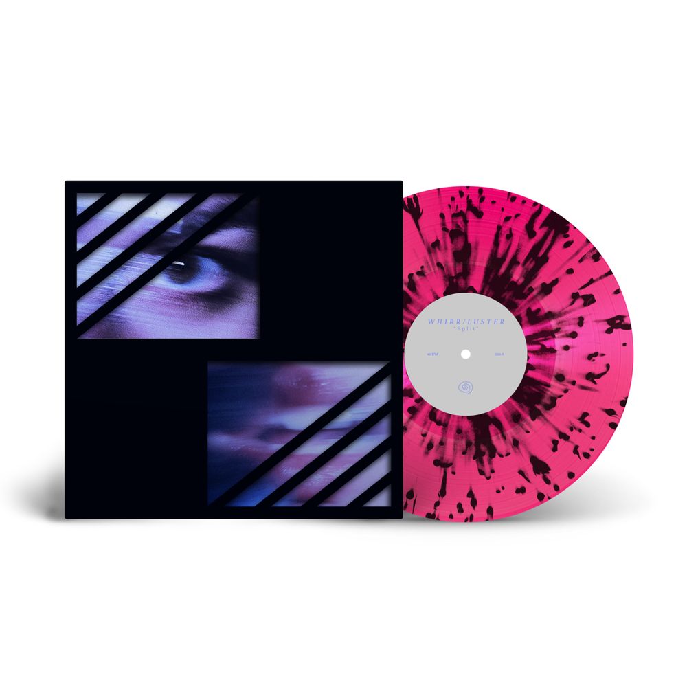 the album cover for Whirr - Whirr & Luster [Indie Exclusive Magenta w/ Black Splatter]