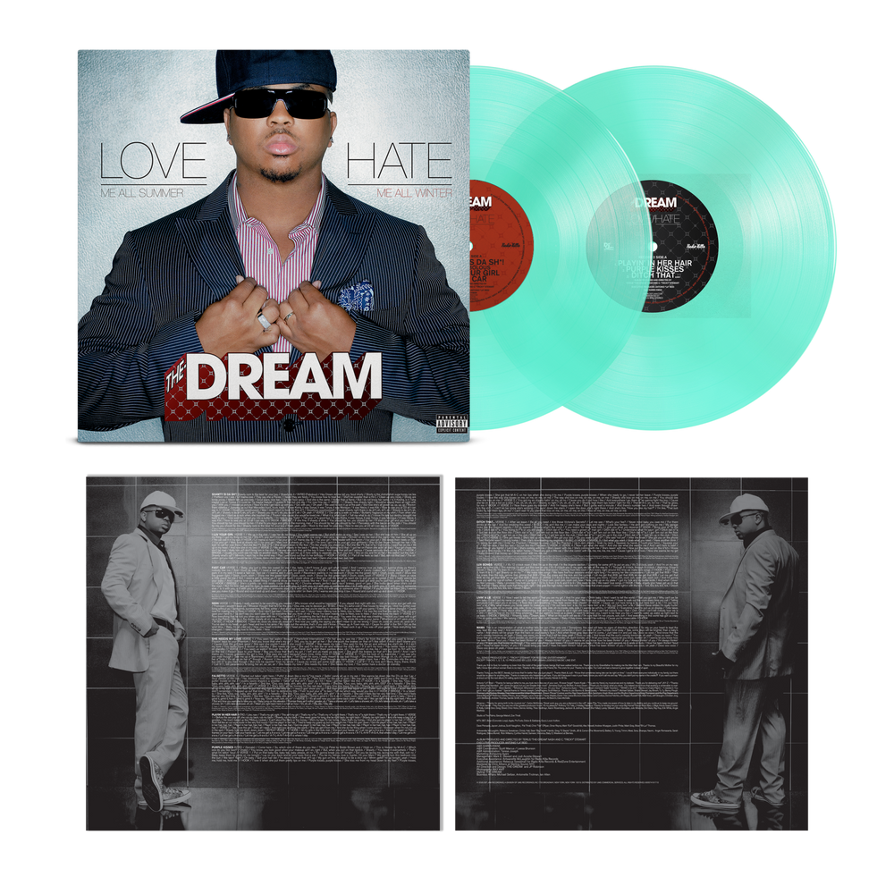 the album cover for The-Dream - Love/Hate [Transparent Sea Glass]