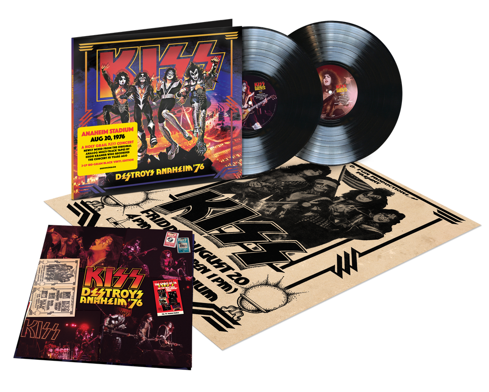 the album cover for KISS - KISS Destroys Anaheim '76