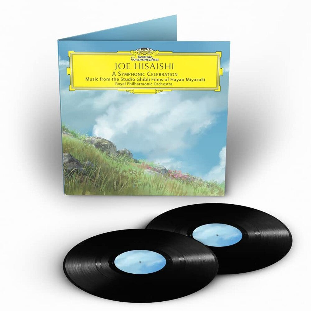 the album cover for Joe Hisaishi, Royal Philharmonic Orchestra - A Symphonic Celebration - Music from the Studio Ghibli Films of Hayao Miyazaki [LP]