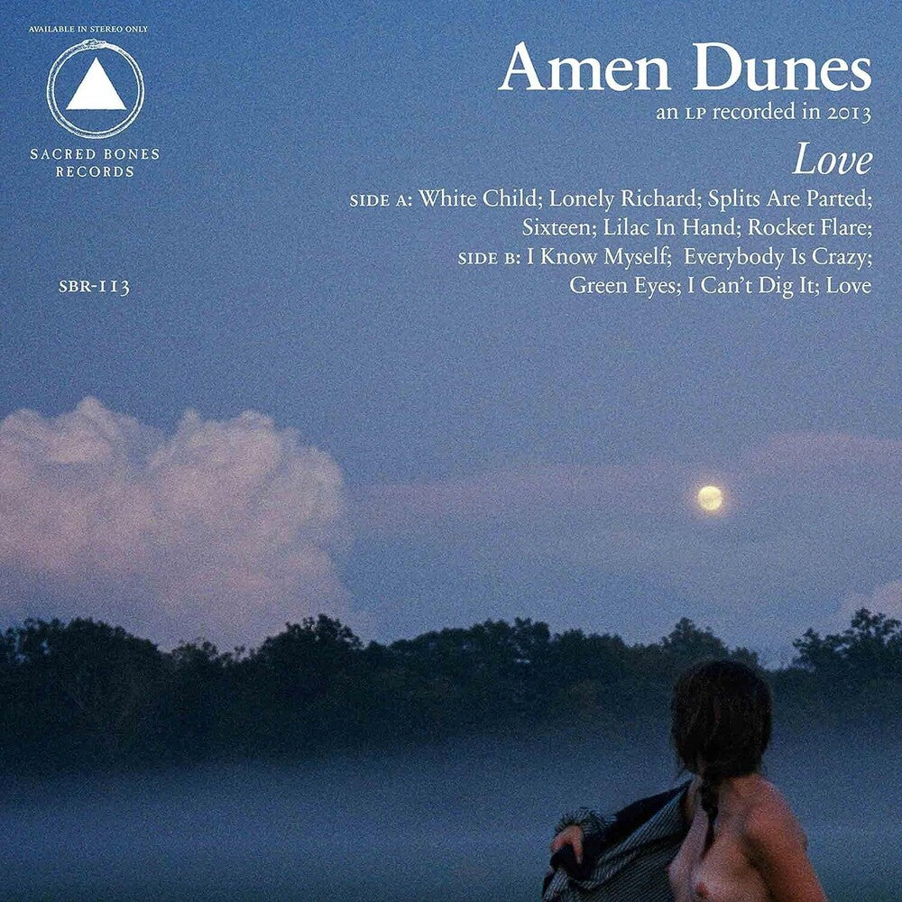 the album cover for Amen Dunes - Love - Blue & White Marble (Blue) [Colored Vinyl] (Wht)