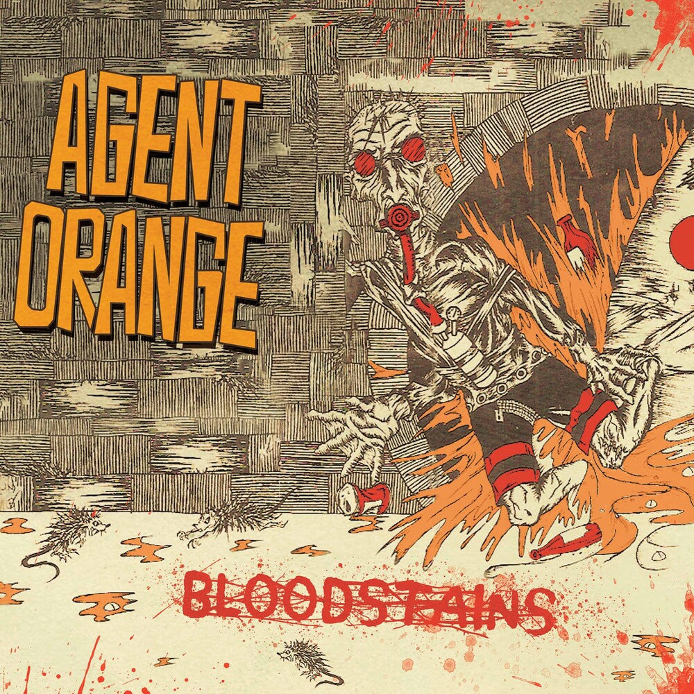 the album cover for Agent Orange - Bloodstains - Orange/Red/Black Splatter (Blk)