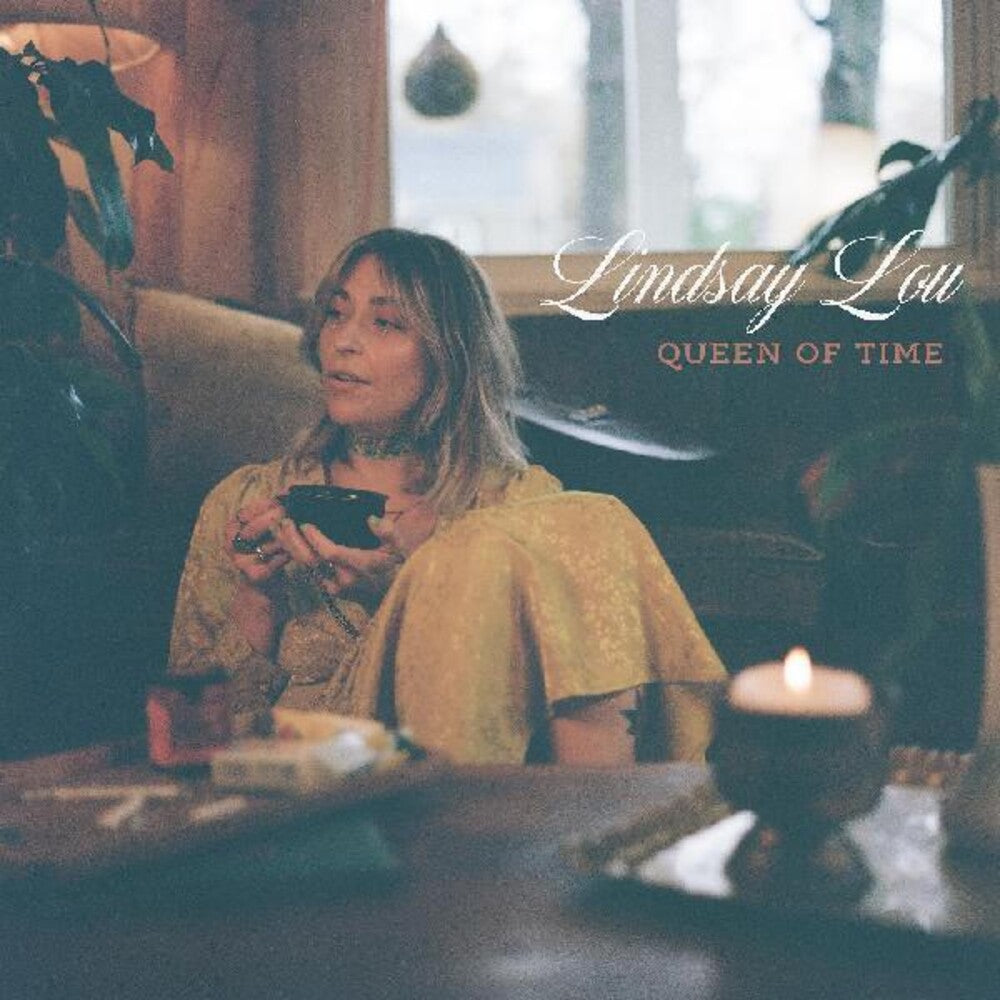 the album cover for Lindsay Lou - Queen Of Time [Limited Edition Coke Bottle Clear LP]