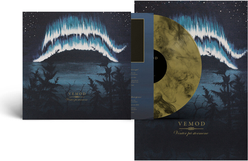the album cover for Vemod - Venter Pa Stormene - Gold/Black Marbled (Blk)