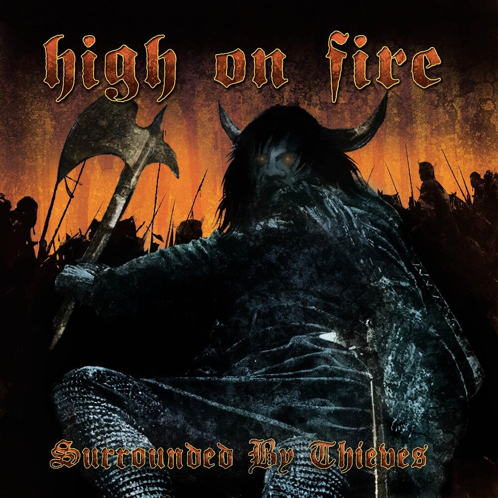 the album cover for High On Fire - Surrounded By Thieves (Blk) (Blue) [Colored Vinyl]