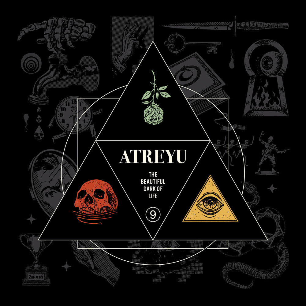the album cover for Atreyu - The Beautiful Dark of Life [Red Teal & Yellow Swirl 2LP]