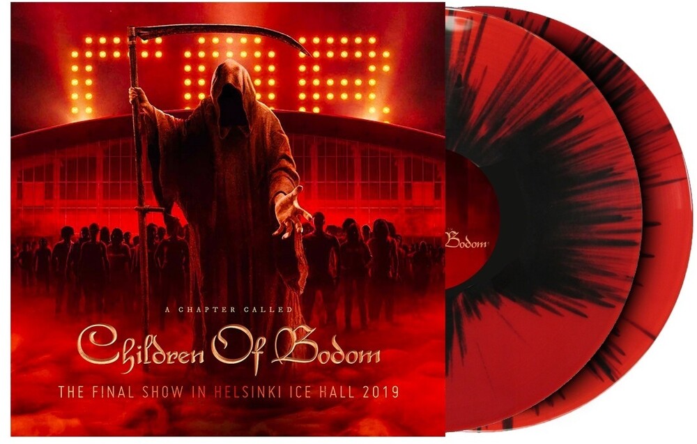 the album cover for Children Of Bodom - A Chapter Called Children of Bodom: Final Show in Helsinki Ice Hall 2019 [Red & Black Splatter 2LP]