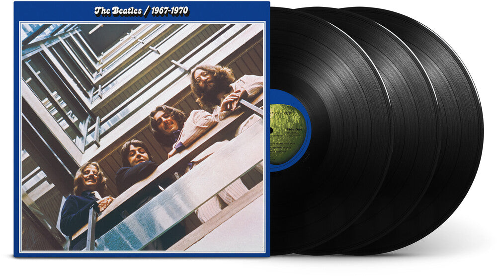 the album cover for The Beatles - 1967-1970 (The Blue Album): 2023 Edition [Half-Speed 3 LP]
