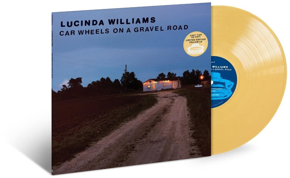 the album cover for Lucinda Williams - Car Wheels On A Gravel Road [Indie Exclusive Limited Edition Yellow LP]