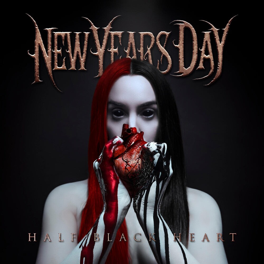 the album cover for New Years Day - Half Black Heart [Opaque Silver LP]