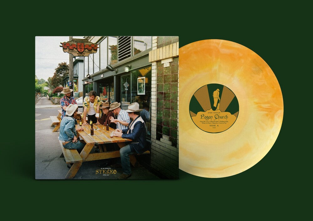 the album cover for John Craigie - Pagan Church [Indie Exclusive] Marbled Creamsicle [Colored Vinyl] [Indie Exclusive]