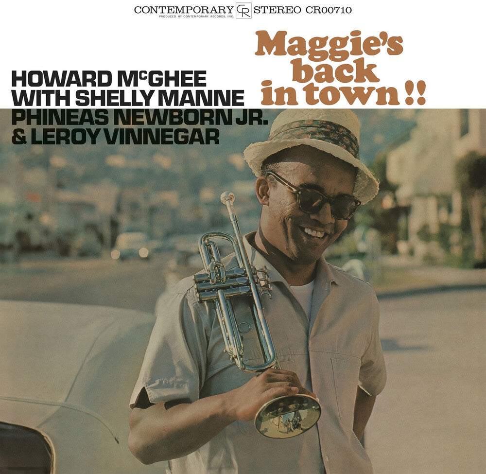 the album cover for Howard McGhee - Maggie's Back In Town!! [Contemporary Records Acoustic Sounds Series LP]