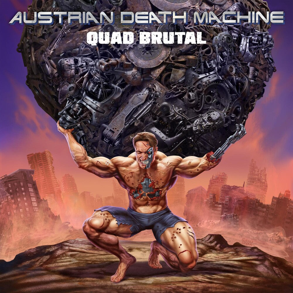 the album cover for Austrian Death Machine - Quad Brutal (Blue) [Colored Vinyl]