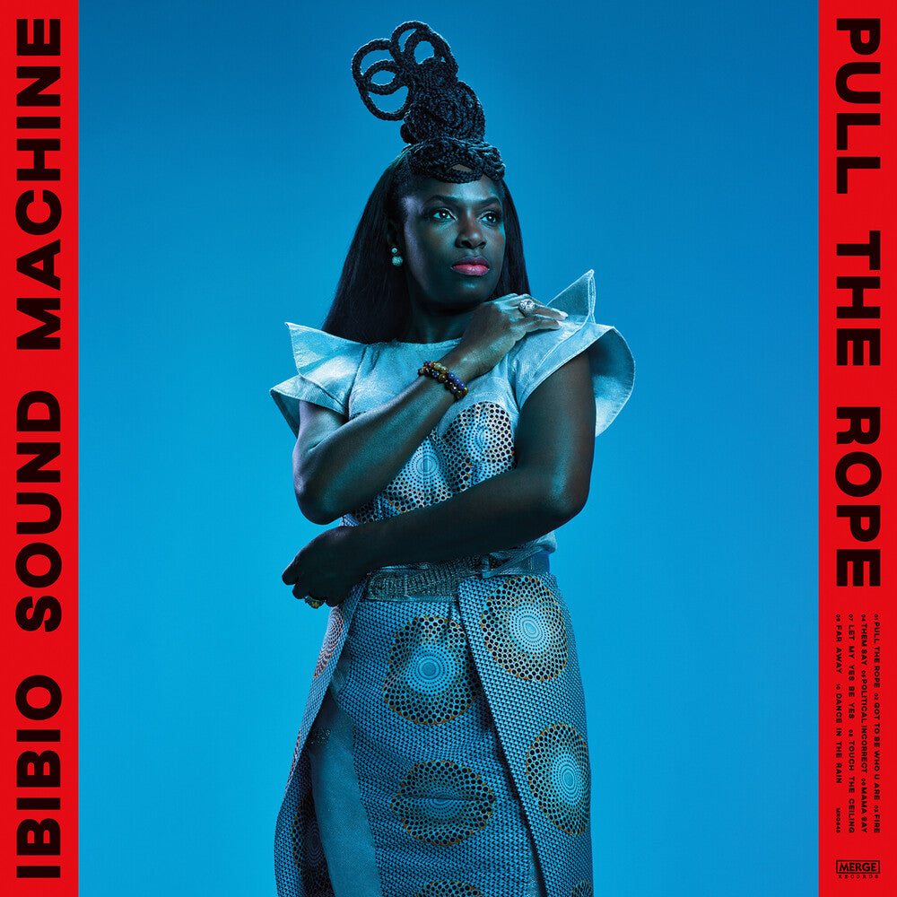 the album cover for Ibibio Sound Machine - Pull The Rope [Indie Exclusive] (Blk) (Blue) [Colored Vinyl] [Limited Edition]