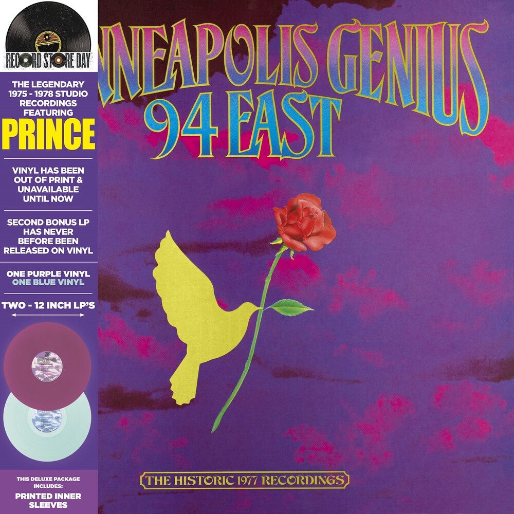 the album cover for 94 East / Prince - Minneapolis Genius [Indie Exclusive] (Blue) (Bonv) [Colored Vinyl]