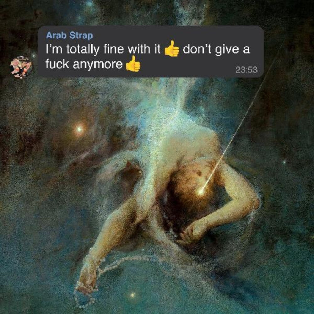 the album cover for Arab Strap - I'm totally fine with it don't give a fuck anymore [Indie Exclusive Emoji Yellow LP]