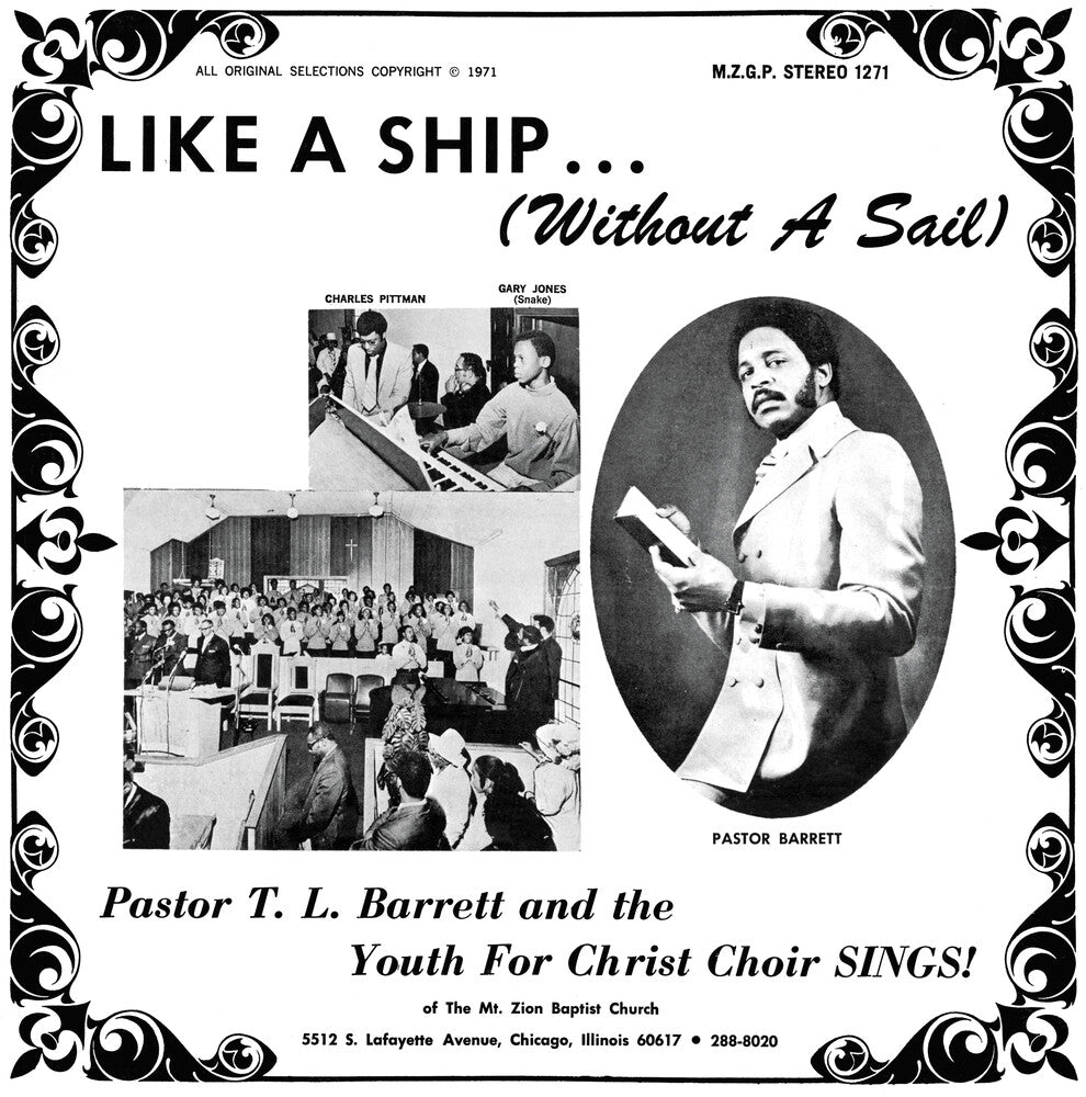 the album cover for Pastor Barrett  T.L. / Youth For Christ Choir - Like A Ship (Without A Sail)