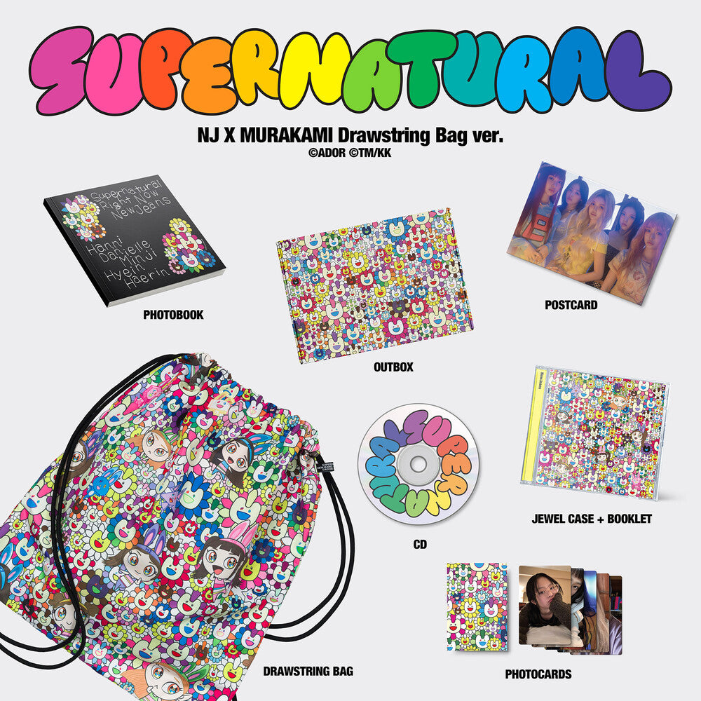 the album cover for NewJeans - Newjeans 'supernatural' Nj X Murakami (Drawstring)