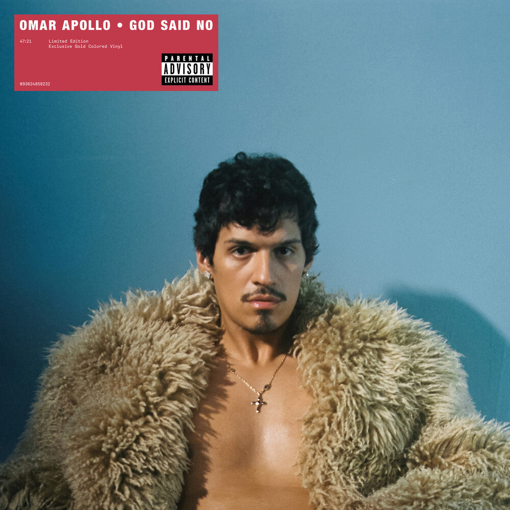 the album cover for Omar Apollo - God Said No [ Indie Exclusive Gold LP Gatefold with printed inner sleeve and poster]