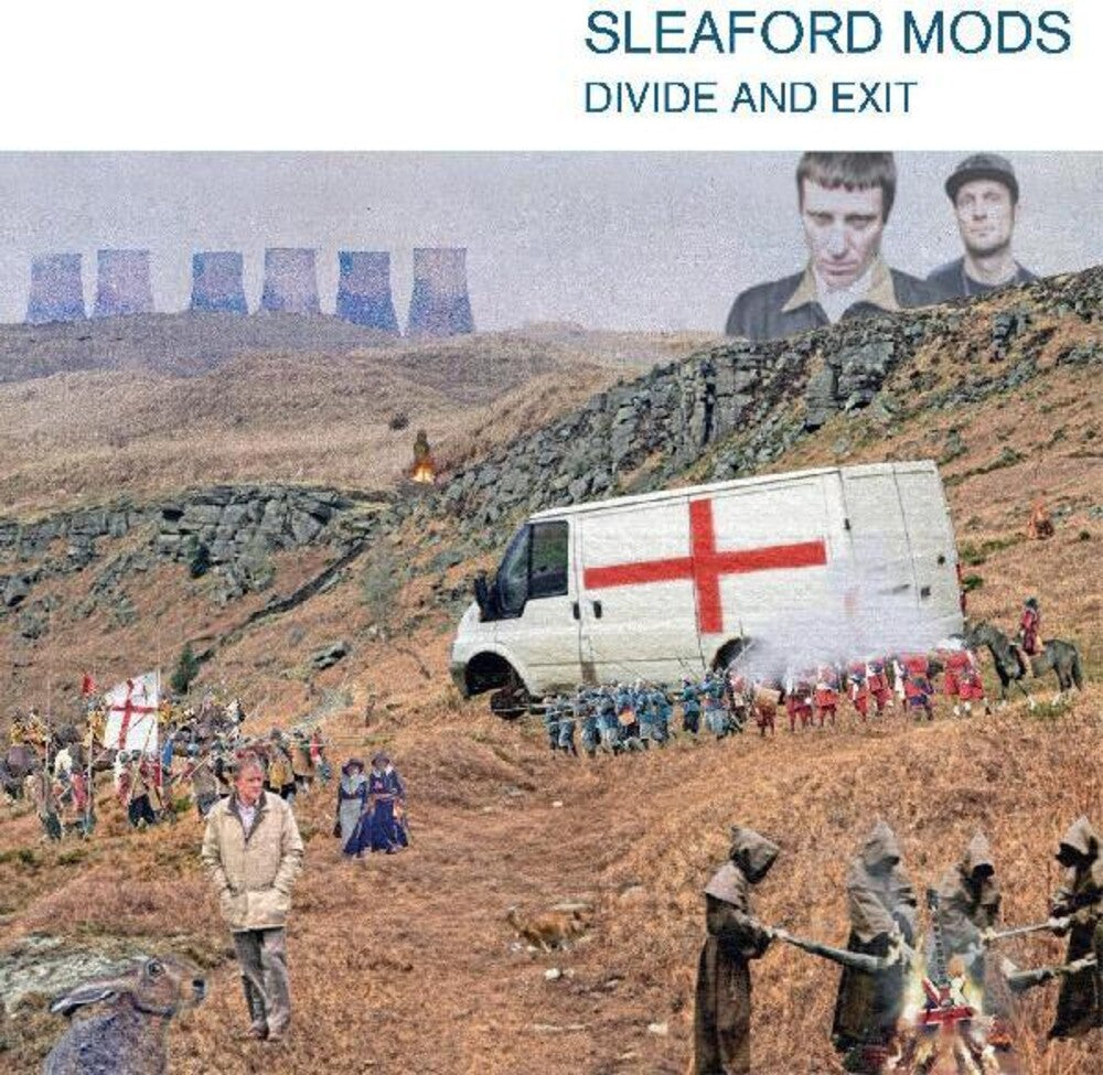 the album cover for Sleaford Mods - Divide And Exit (Bonus Track) [Colored Vinyl] (Red)