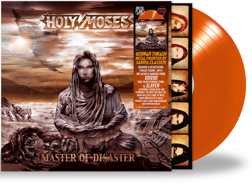 the album cover for Holy Moses - Master Of Disaster - Orange [Colored Vinyl] (Ep) [Limited Edition]