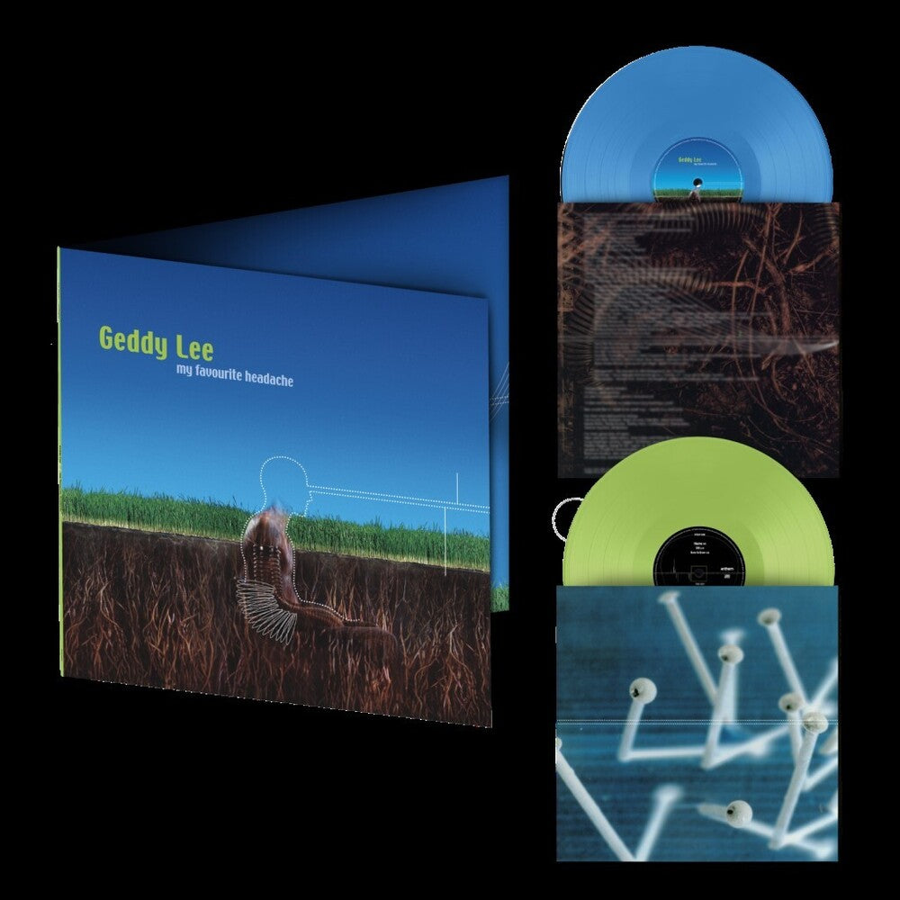 the album cover for Geddy Lee - My Favourite Headache (Blue) [Colored Vinyl] (Grn) [Limited Edition]